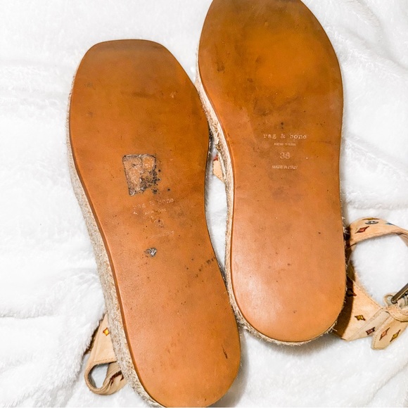 Rag & Bone Tara Dune Embroidered Platform Espadrille Sandals | Size 7.5 / 38 - Picture 8 of 8